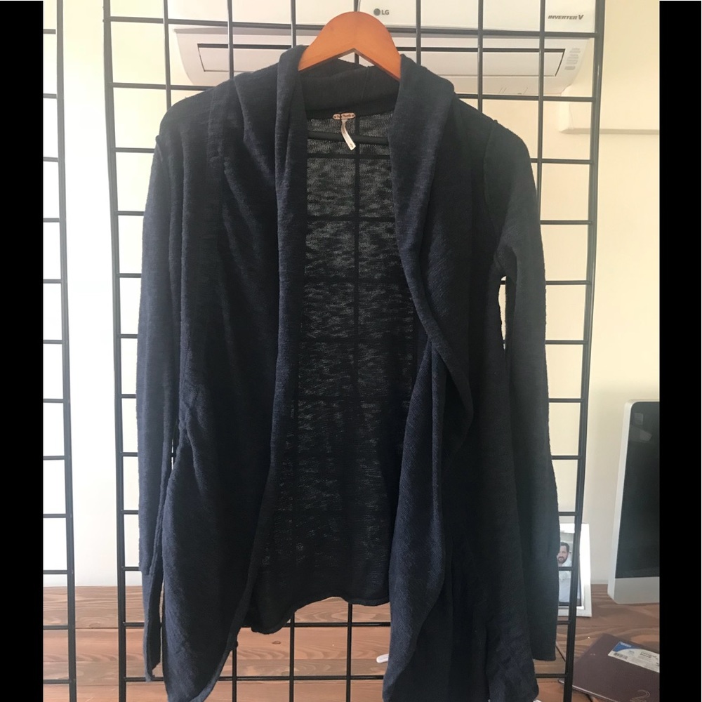 Free people navy cardigan